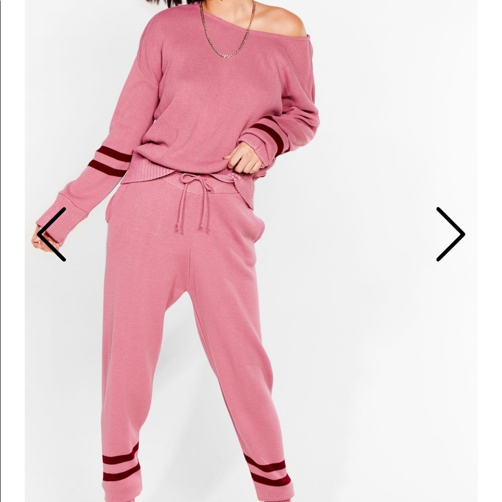 Nasty Gal Our Stripe of Day Knit Lounge Set